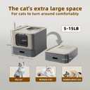 PAKEWAY Enclosed Stainless Steel Cat Litter Box with Pull-Out Drawer, Top Entry Leak-Proof Covered Design, Large Metal Litter Box with Scoop and Litter Mat for Indoor Cats