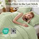 JOLLYVOGUE Sage Green Twin Size Comforter Set, 2 Pieces Seersucker Lightweight Fluffy Bedding Set, Twin Ruffle Comforter, All Season Soft Microfiber Shabby Chic Bed Set