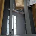 Vaunn Medical Pneumatic Adjustable Overbed Bedside Table with Wheels (Hospital and Home Use) (Black)