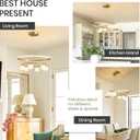 27.6'' Post-Modern LED Gold Chandelier 2 Ring Mid Century Dining Room Fancy Chandelier with Glass Globe Lampshade 6-Light Circular Pendant Ceiling Light Fixture for Kitchen Living Room Bedroom