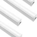 LightingWill T5 Integrated Fixture 4FT, Warm White 3000-3500K, 20W, Linkable LED Shop Light, LED Ceiling and Under Cabinet Light, Corded Electric with Built-in ON/Off Switch, 4 Pack (4FT-4Pack)