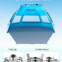 OutdoorMaster Beach Tent Sun Shelter for 3-4 Person, Pop Up Beach Tent Easy Setup with Sandbags, Portable Sun Shade Canopy with Carrying Bag for Beach & Outdoor, UPF50+ UV Protection, Family Size, X-Large