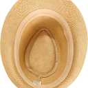 Straw Fedora Hat for Men Summer Short Brim Panama Hat Beach Casual (M)