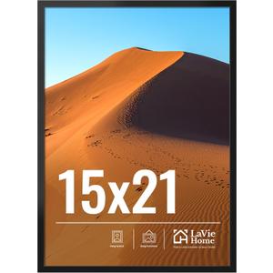 LaVie Home 15x21 Picture Frame for Wall Display, 15x21 Black Picture Frame with HD Plexiglas, 15 x 21 Poster Frame 1 Pack, Display Frame for Vertical or Horizontal, Classic Collection