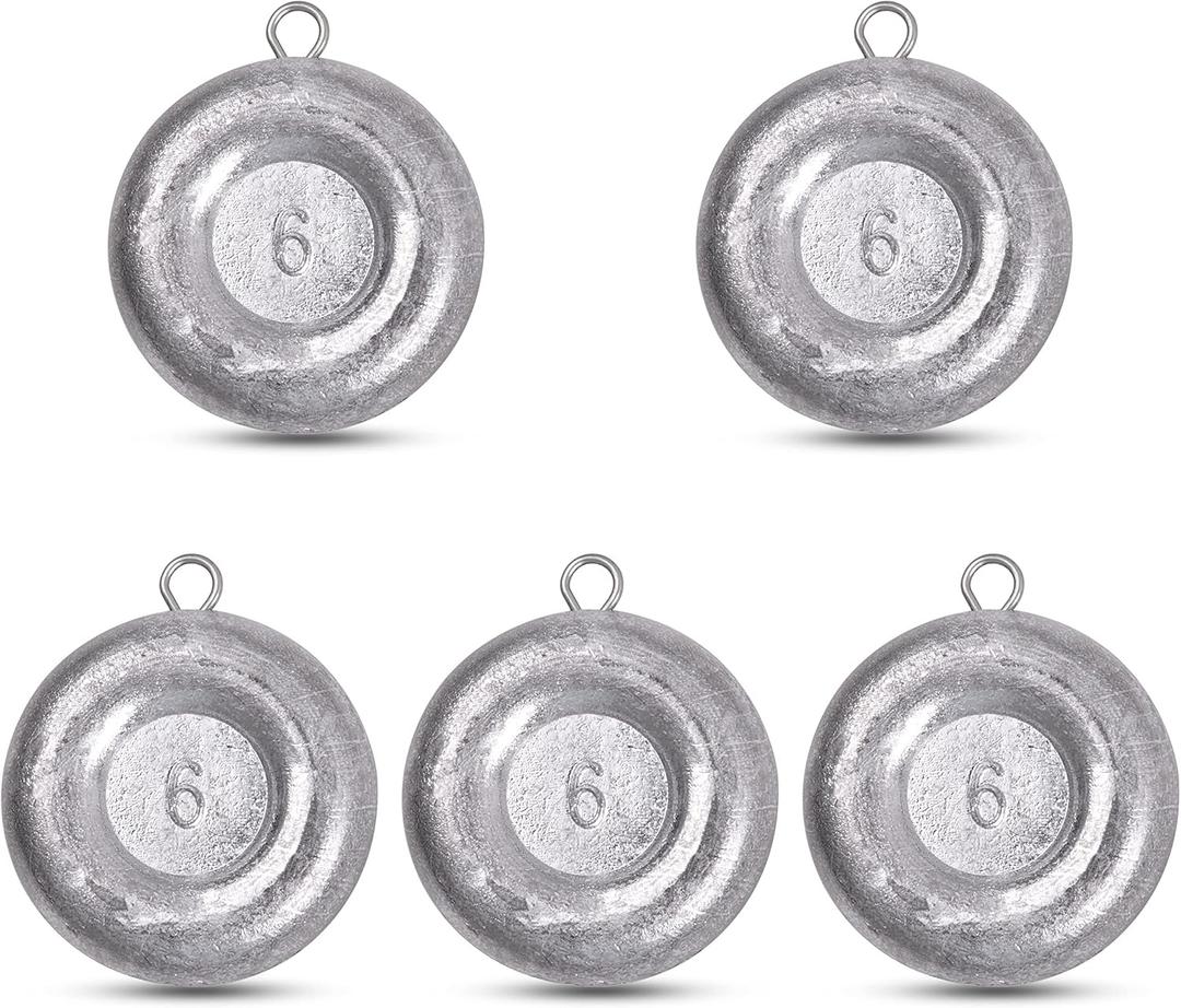 Disc Sinkers Fishing Weights,Coin Sinkers Weights Saltwater Surf Fishing Weights Catfishing Gear Tackle 6oz 6 pack Disc Sinkers Fishing Weights,Coin Sinkers Weights Saltwater Surf Fishing Weights Catfishing Gear Tackle 6oz 6 pack