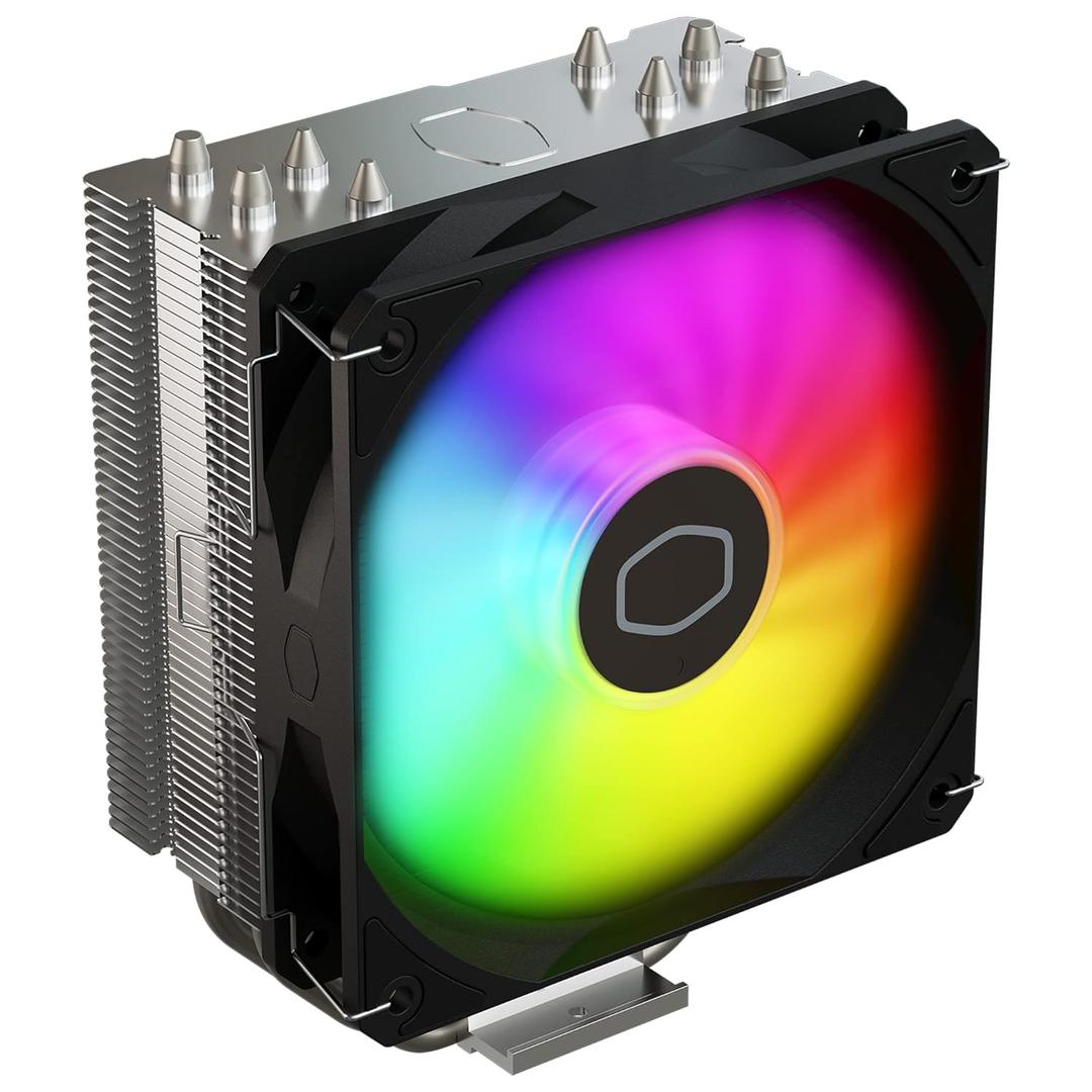 Cooler Master Hyper 212 Spectrum V3 ARGB CPU Air Cooler, 120mm PWM Fan, 4 Copper Heat Pipes, 152mm Tall, AMD Ryzen AM5/ AM4, Intel LGA 1851/ 1700/ 1200 Brackets