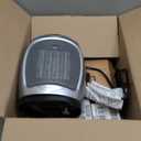 Amazon Basics Ceramic Space Heater, Portable Indoor Heating Solution, With Overheat and Tip-Over Protection, Thermostat, Non-Oscillating, 1500W, 7.52"D x 6.34"W x 9.45"H, Silver