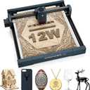 WIZMAKER 12W Laser Engraver Machine, Portable Carving Machine, 300x300mm Carving Area, 0.1mm High-Precision DIY Production, Suitable for Wood, Metal, Acrylic and Other Materials