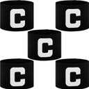 5Pcs Soccer Captain Armband Elastic Nylon Protective Arm Badge Adjustable Captain Arm Bands for Adult Youth Soccer Volleyball Team