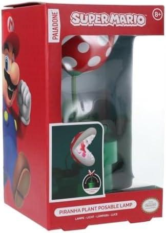 Super Mario Brothers Officially Licensed Mini Piranha Plant Posable Lamp, Gamers Room Decor and Gift for Boys and Girls, Movie Fans Collectible Night Light | Paladone