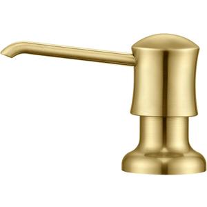 Brushed Gold Sink Soap Dispenser for Kitchen Sink (Gold Brushed),Dish & Hand Liquid Soap DispenserBuilt-in & Refill from Top Type (with Bottle)