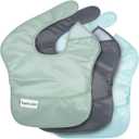 Tiny Twinkle Mess-Proof Baby Bib - Waterproof Bib for Baby Boy or Girl - PFAS, PVC, BPA, Phthalate Free - Baby Food Bibs (3-pack Boy Solids)