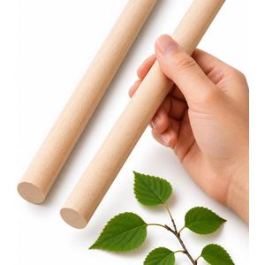 2PCS Birch Dowel Rods 1” x 48” Long – Natural Unfinished Craft Wood Sticks for Crafting and Decor Round Wooden Dowels for Crafts DIY and Macramé Projects Smooth Surface