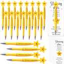 Qilery 50 Employee Appreciation Gifts Bulk Inspirational Star Ballpoint Pens with Motivational Thank You Cards Teacher Appreciation Pens for Team Coworker Staff Nurse Volunteer Office (Being Awesome)