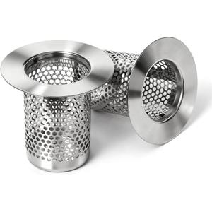Bathroom Sink Drain Strainer, 304 Stainless Steel Hair Catcher for Bathtub Shower Floor Drain, Bathtub Drain Cover Strainer Basket Fit 1.1" to 1.97" Drain Hole (2PCS) (Small)