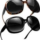 miyya Bug Eye Oversized Polarized Sunglasses Womens, Trendy Retro Sun Glasses for Women 2025, Oversized UV Protection Shades, 2 Pack