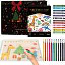 Fuxi Easter Basket Stuffers, Art Supplies for 9-12 | Art Set with 60-Sheet (73lb/120gsm) Sketch Book, Jumbo Colored Pencils & Crayons. (10" x 8" (Pack of 1), Satind Black)