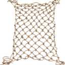 Jute Hemp Rope Net (3ftx6ft), Heavy Duty Natural Climbing Safety Rope Netting Balcony Stairs Fence Garden Playground Protection Net Indoor & Outdoor Decor Rope Net