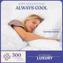 FluffCo Cooling Pillowcases, Queen Size, 100% Cotton, Machine Washable, Breathable, Set of 2