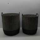 Set of 2 Round PP Woven Storage Basket