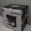 CUSIMAX Expresso Coffee Maker with Milk Frother,Cappuccino Machine Makes Espresso,Cappuccino,and Lattes with One-Touch Ease,and the Manual Mode Makes Creative Coffees with Cleaning Function (Glossy Black)