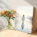 Jesus Canvas Wall Art Jesus Walking on Water Wall Decor Painting Christian Spiritual Poster Prints Modern Religious Pictures Wall Art for Living Room Bedroom Church Decoration 12x16in