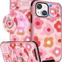 Set of 2 Pack, Buleens for iPhone 15 Plus Case 6.7 Inch - with Ring Stand & Camera Cover Aesthetic Cute Designed for Women Girls Girly Pretty Floral Flowers for iPhone 15 Plus Phone Case Compatible with Magsafe