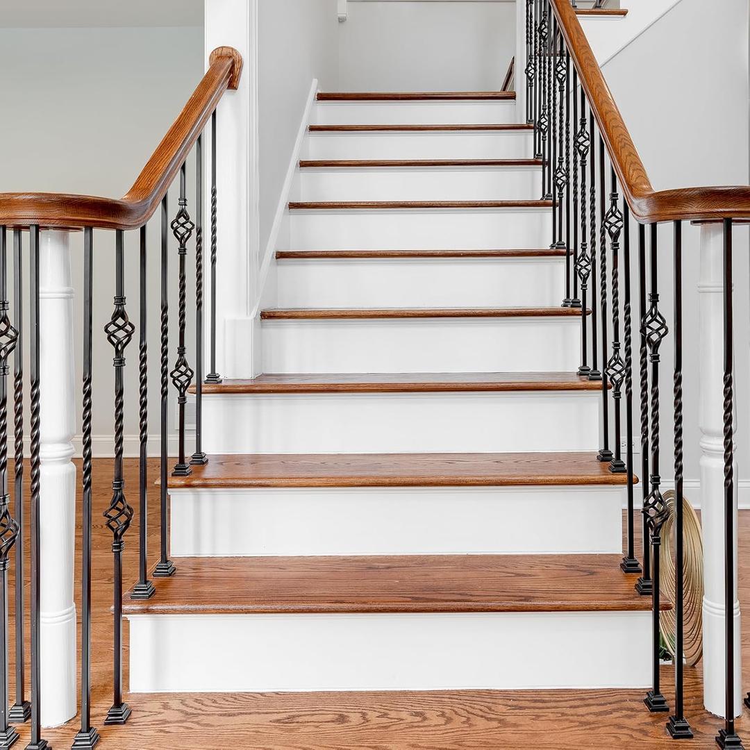 uxcell Self-Adhesive Stair Stickers, 14 Strips Thin Peel and Stick Vinyl Staircase Stickers Decals for Stair Steps Home Bathroom Floor Decoration, White 39.3" l x 7.08" W