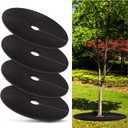 32.5 Inch Non-Woven Tree Mulch Ring,Reusable Tree Weed Barrier Mat,Degradable Tree Mulch Used to inhibit Weed Growth and Landscape Weed Control Plant Root Protection (4 Pack)
