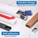 HARFINGTON 5pcs Cord Hider Wall 15inx0.8inx0.4in (LxWxH) PVC Cable Cover Self Adhesive Wire Hider Wall Mounted TV Cable Raceway for Cables Management (75in Total Length),Black