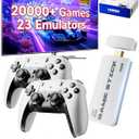 2025 Upgraded Retro Gaming Console Stick, Classic Video Games Stick with 4K HDMI, Built-in 23 Emulators, 20000+ Games - Plug & Play TV Video Gaming Stick with Upgrade Dual 2.4G Wireless Controllers (White)