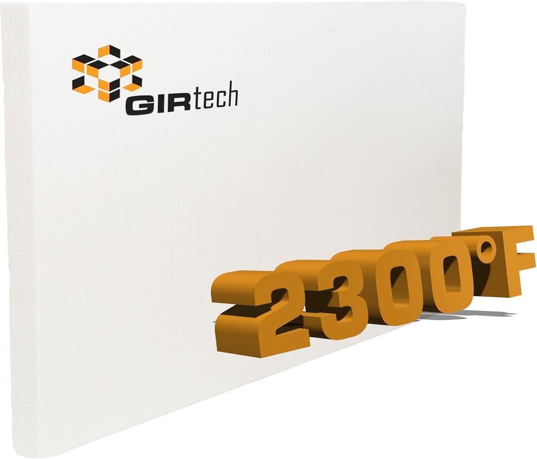 Ceramic Fiber Insulation Board 2300F 24" x 12" x 1" Fireproof & Hard Texture - High Toughness and Strength - Lightweight Insulated Panel for - Pizza Oven Wood Stove Fireplaces Furnaces Forges Kilns