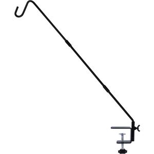 Juegoal Heavy Duty Deck Hook with 2 Inch Non Slip Clamp, 25 or 36 Inch Extended Reach Deck Hook, Adjustable Rail Pole Plant Bracket for Hanging Bird Feeder, Plants, Lanterns, Wind Chimes