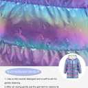 Cutemile Girls Puffer Jacket Toddler Winter Coat 5T Purple Blue Long Hooded Coats Outerwear Faux Down Jackets 5-6 Years, Violet