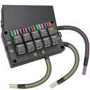 12V Relay Box 15 Way Fuse Relay Box, with Pre-Wired, 10 Relays and 15 ATC/ATO Blade Fuses, 5 Pin Relay Block and Kit, for Automotive Car Marine Truck Boat