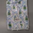 Chinoiserie Christmas Kitchen Towels, Blue Bow Coquette Christmas Tree Dish Towels for Bathroom,Light Blue Christmas Hand Towels for Bathroom Kitchen, Grandmillennial Decor,16x24 Inches Set of 4