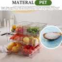 bealy 2 Pack Stackable Clear Drawer Organizer, Large Pull Out Fridge Organizers and Storage Container, Refrigerator Organizers and Storage for Fruit, Produce, Vegetables, Drinks, Snack and Food