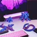 3D Printed Animals Sets - 6PCS Dragon Snake Spider Stingray Collections Fidget Stuff for Adults, Desk Home Office Decor, Birthday Party Halloween (Blue and Purple Set)