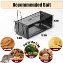 2 Pack Humane Rat Traps 12.5"x5.5"x4.5", Reusable Mouse Traps for Indoor/Outdoor Use, No-Kill Live Capture for Chipmunks, Squirrels, Rats, Mice