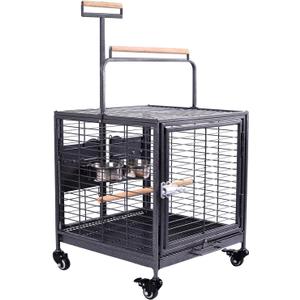 Travel Bird Cage, Easy to Wheel or Carry. Castor Wheels Included