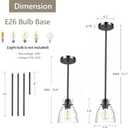 Modern Pendant Lights Kitchen Island Hanging Lights,Black,2 Pack
