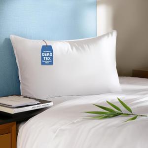 Sylvaris Hypoallergenic Bamboo Viscose Extra Soft Pillow with Down Alternative Filling, King Size, Breathable Luxury Hotel Quality for All Sleeper, Oeko-Tex Certified,Machine Washable, King (Pack of 1)