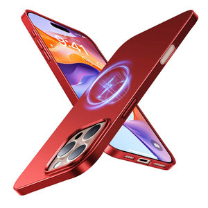 TORRAS Magnetic Slim Fit for iPhone 16 Pro Case 6.3 inch, Ultra-Thin 16 Pro Case Compatible with MagSafe, Lightweight Matte Anti-Scratch Hard PC Cover Phone Case for iPhone 16 Pro OriginFit, Red