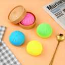 3PCS Dumplings Squishy, 2.56in Squishy Dumpling Mystery Steamer, Fidget Toys Adults & Teens, Sensory Stress Ball Squeeze Toys for Stress Relief, with Food Steamer Stretchy, Desk Toys, Classroom Prizes