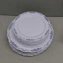 DaYammi 60PCS Blue and White Plastic Plates Blue Rim White Disposable Plates Blue White Party plates Include:30 Plastic Dinner Plate 30 Dessert plate and Wedding & Party Dining