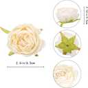 IPOPU White Roses Artificial Flowers Heads Bulk, 25pcs Vintage Dried Flowers Artificial Rose Heads Silk Fake Rose for Wedding Centerpieces for Dining Table Decor Wall Flowers Decorations (Off White)