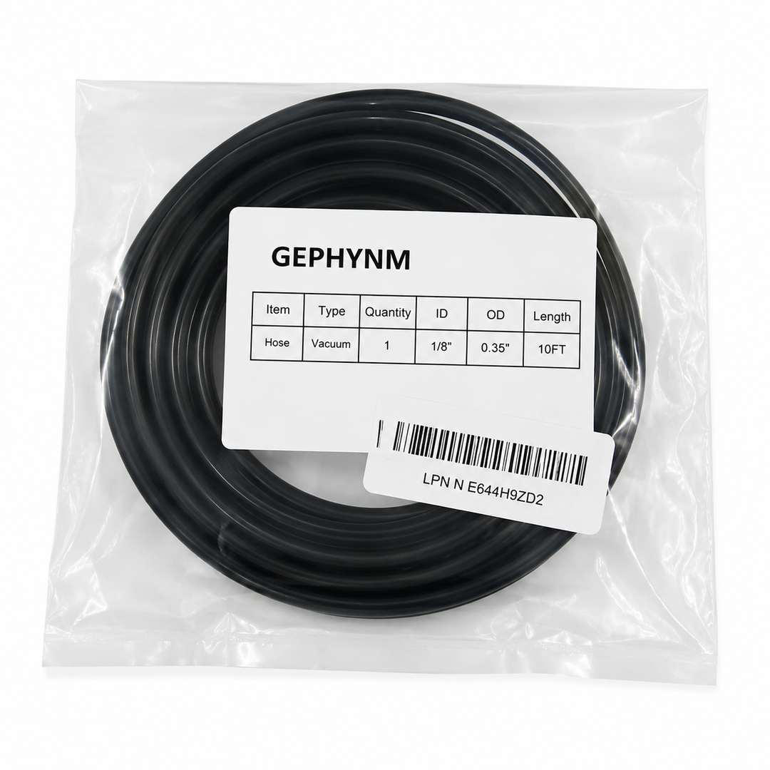Black, Vacuum Hose, 1/8", 0.35", 10FT, GEPHYNM