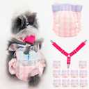 Disposable Rabbit Diapers,Small Pee Pads,with Rabbit Suspenders for Diapers Female,Squirrel Diapers,for Bunny Guinea Pig Kitten Hedgehog Sindoor and Outdoor Activities.(10PCS) (Pink Plaid, S)