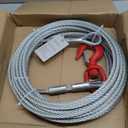 Galvanized Steel Winch Cable, 3/8" Towing Cable Heavy Duty, 13980LBS Breaking Strength, with Swivel Hook 2T and 2 Aluminum Rings, 6x19 Strand Core Steel Cable for Crane Tow Truck (50 FT) (Max Capacity:13980LBS)