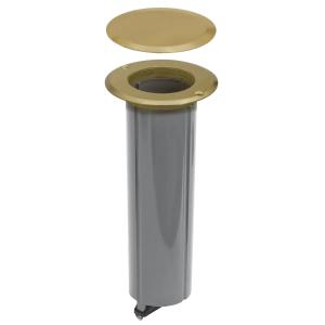 RACO 6RF151SR Round Nonmetallic Drop-in Floor Box Kit, Single Tamper Resistant 15A 125V Receptacle and 2-1/2-Inch Hole Saw, Includes Flange, Brass